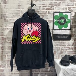 Black Kirby Hoodie with Pink and Red Design adult large
